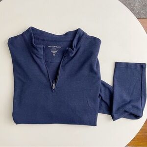Mizzen+Main Men’s ProFlex Quarter Zip Pullover Navy Heather Size XXL